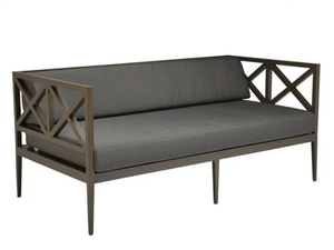 AZIMUTH CROSS - Powder coated aluminium bench with back _ JANUS et Cie